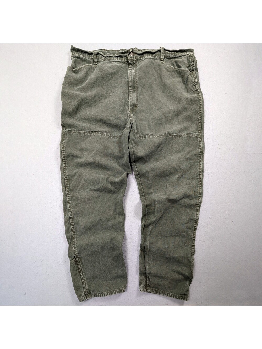 VF Imagewear Men's 46R-34 Olive Green Double Knee Work Pants Cotton Utility